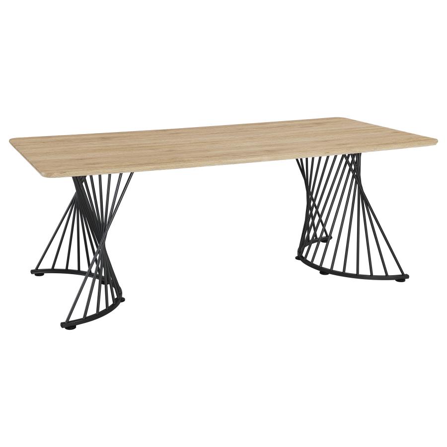 Altus 80-inch Composite Wood Dining Table Natural Oak view 6
