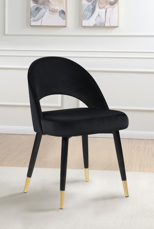 Lindsey Upholstered Dining Side Chair Black (Set of 2) view 2