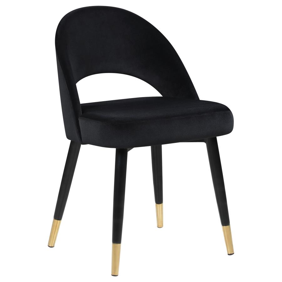 Lindsey Upholstered Dining Side Chair Black (Set of 2) view 3