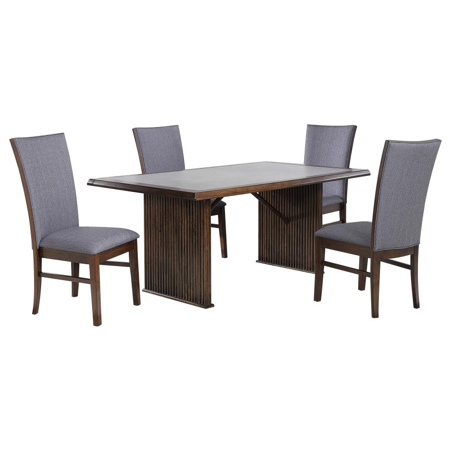 Sherwood 5-piece Rectangular Dining Table Set Brown view 2
