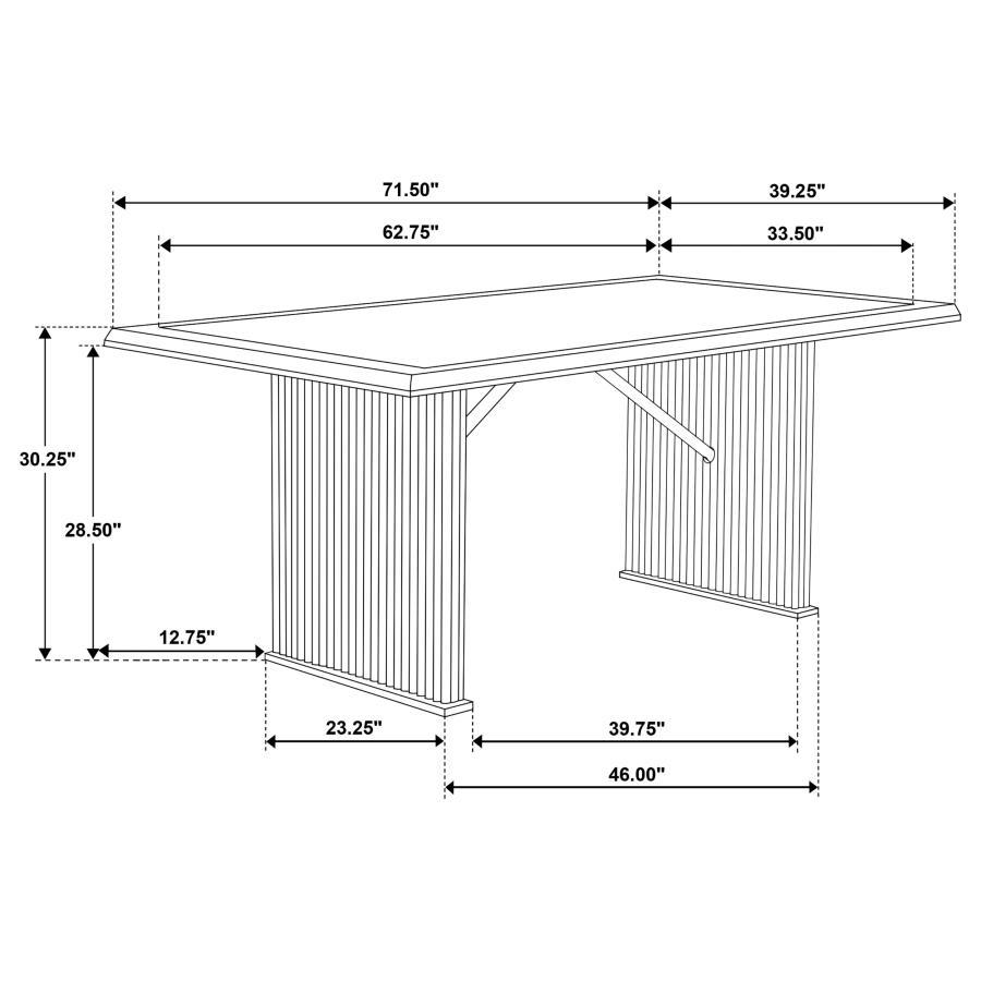 Sherwood 72-inch Rectangular Dining Table Brown view 7