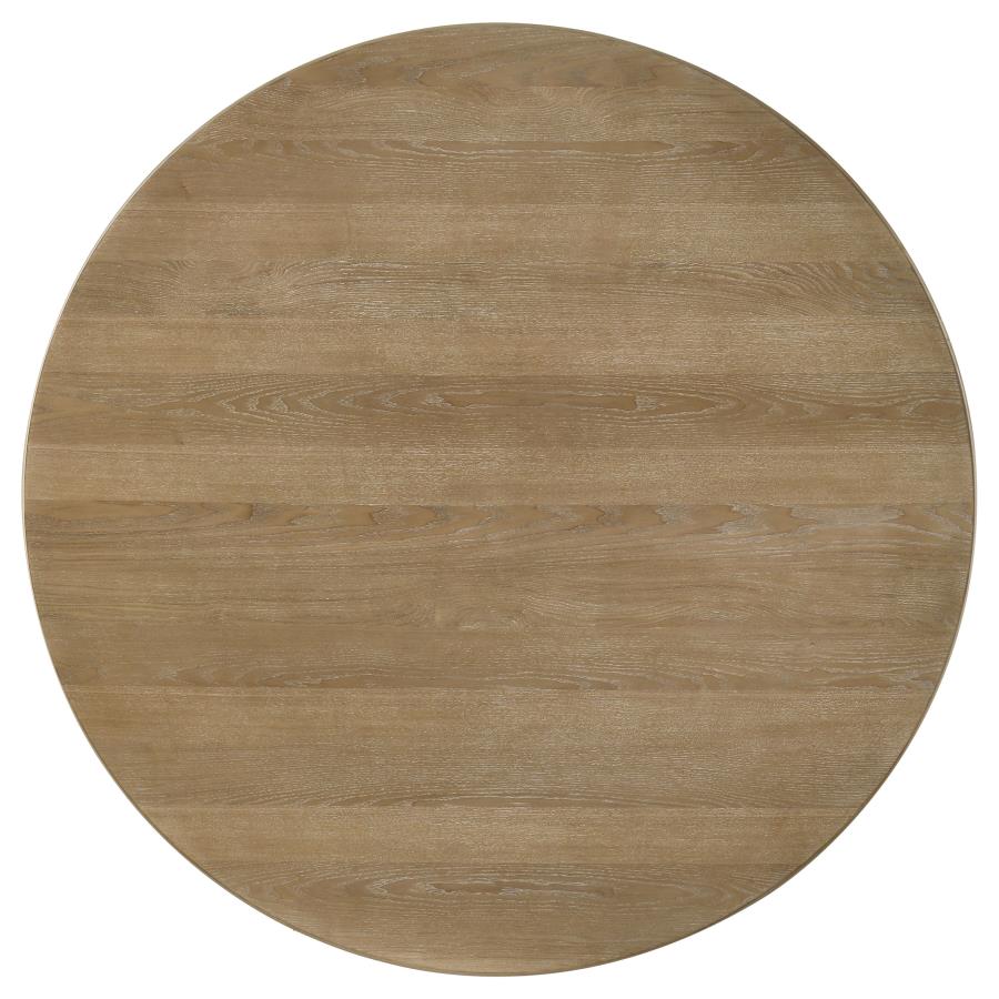 Adina 5-piece Round Dining Table Set Distressed Light Brown view 6