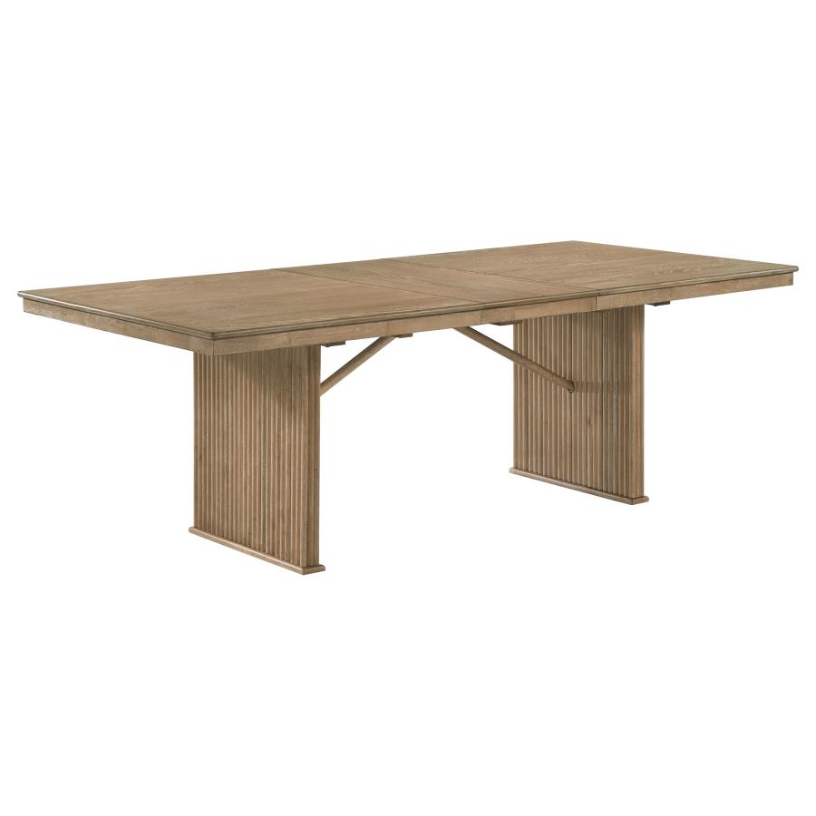 Adina 8-piece Extension Dining Set Distressed Light Brown view 3