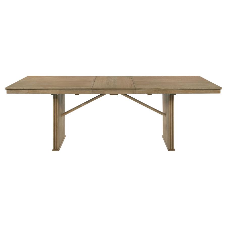 Adina 8-piece Extension Dining Set Distressed Light Brown view 4