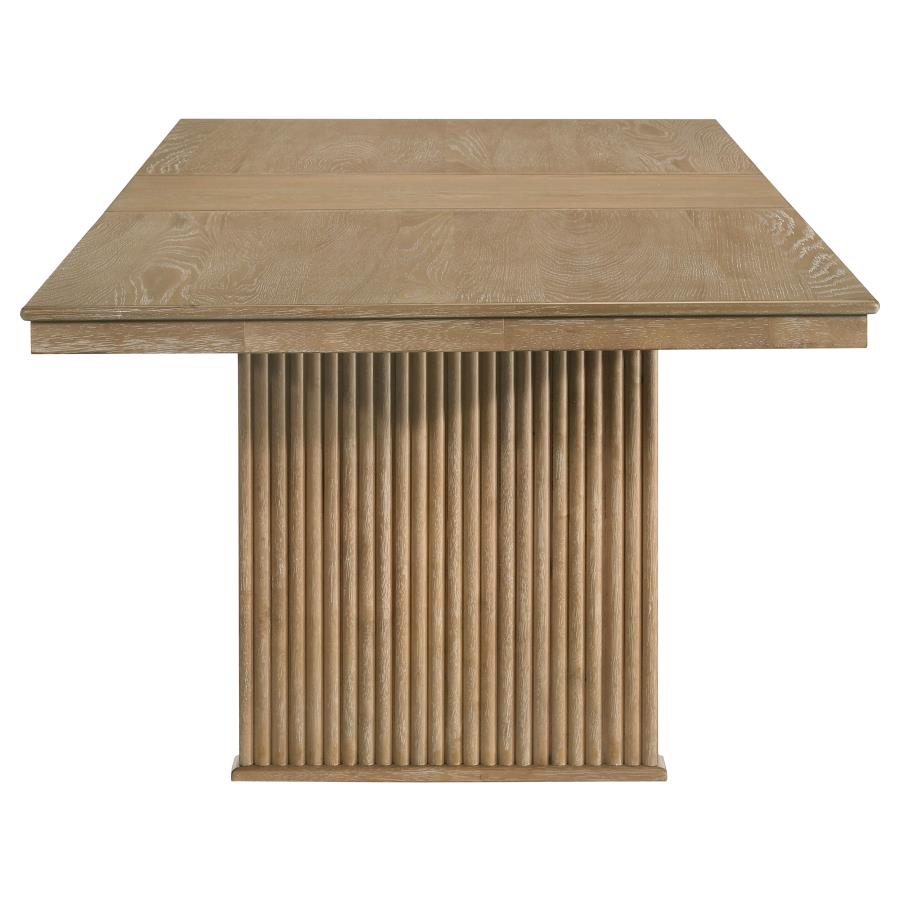 Adina 8-piece Extension Dining Set Distressed Light Brown view 5