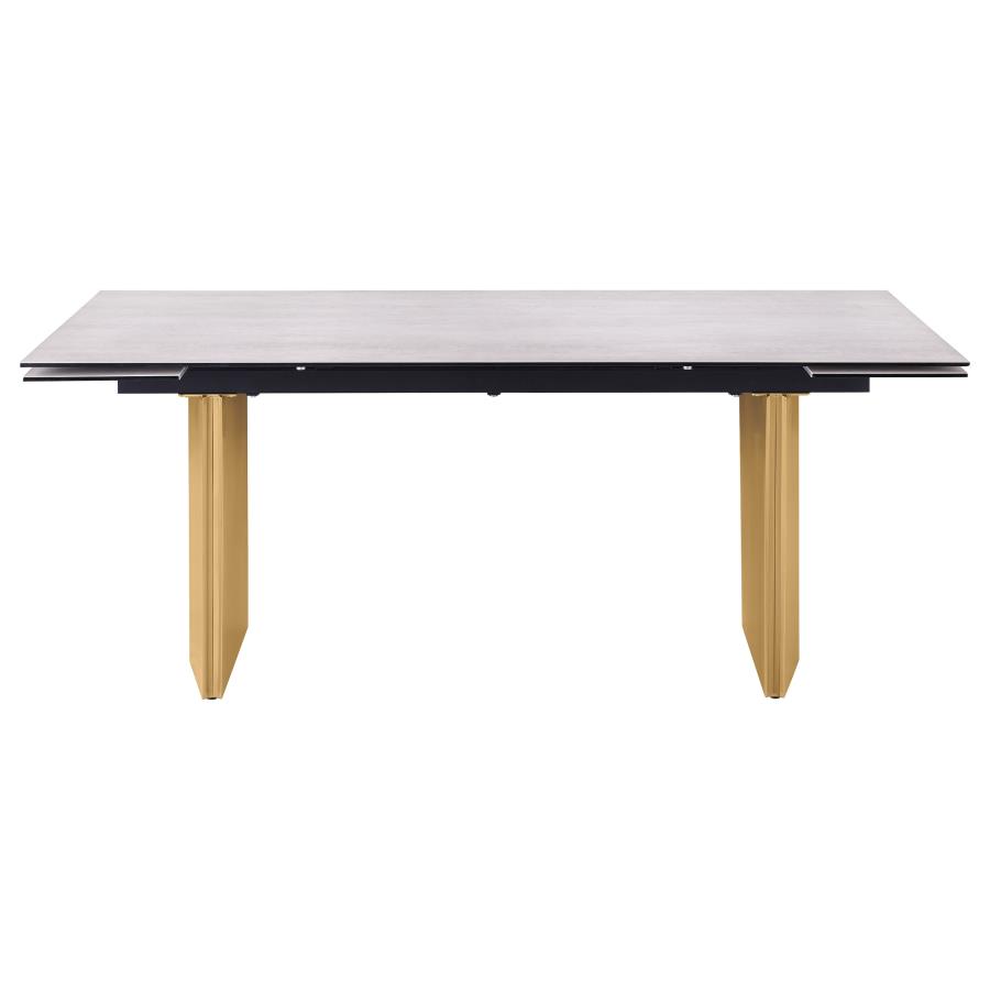 Vesa 97-inch Glass Top Extension Dining Table Beige view 5