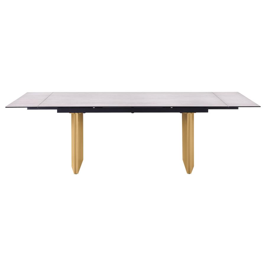Vesa 97-inch Glass Top Extension Dining Table Beige view 6