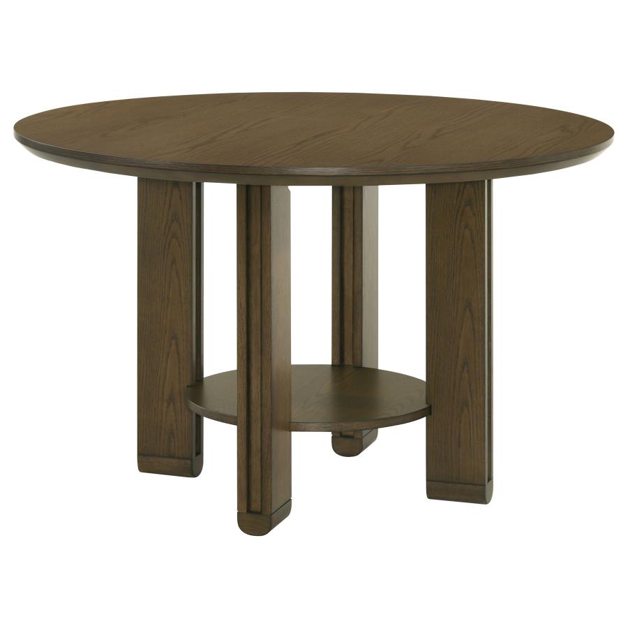 Ottowa 5-piece Round Wood Dining Room Table Set Brown view 3