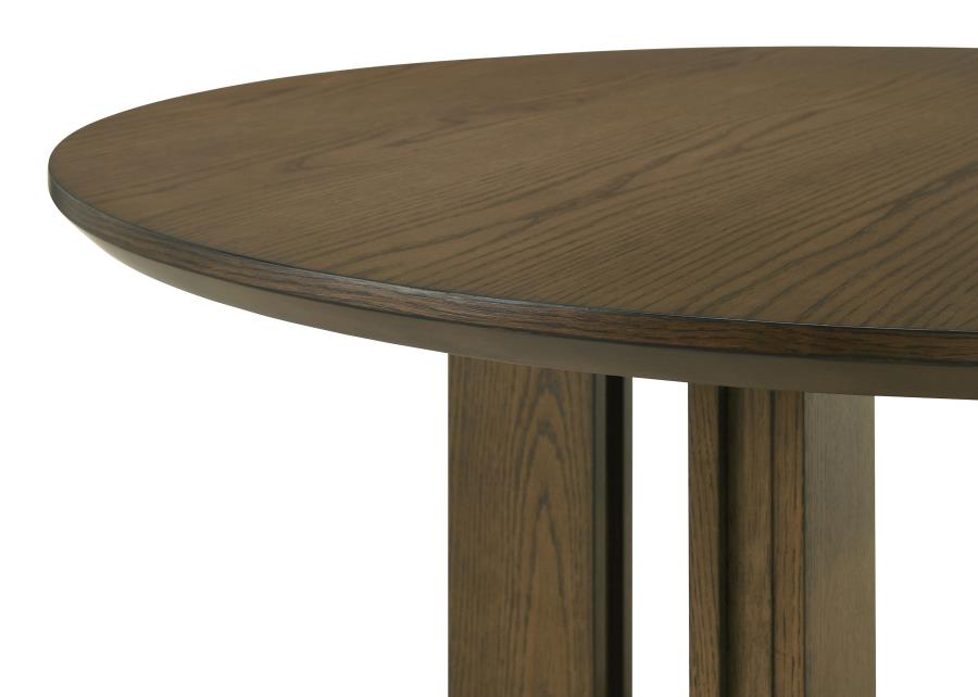 Ottowa 47-inch Round Wood Dining Table with Shelf Brown view 5