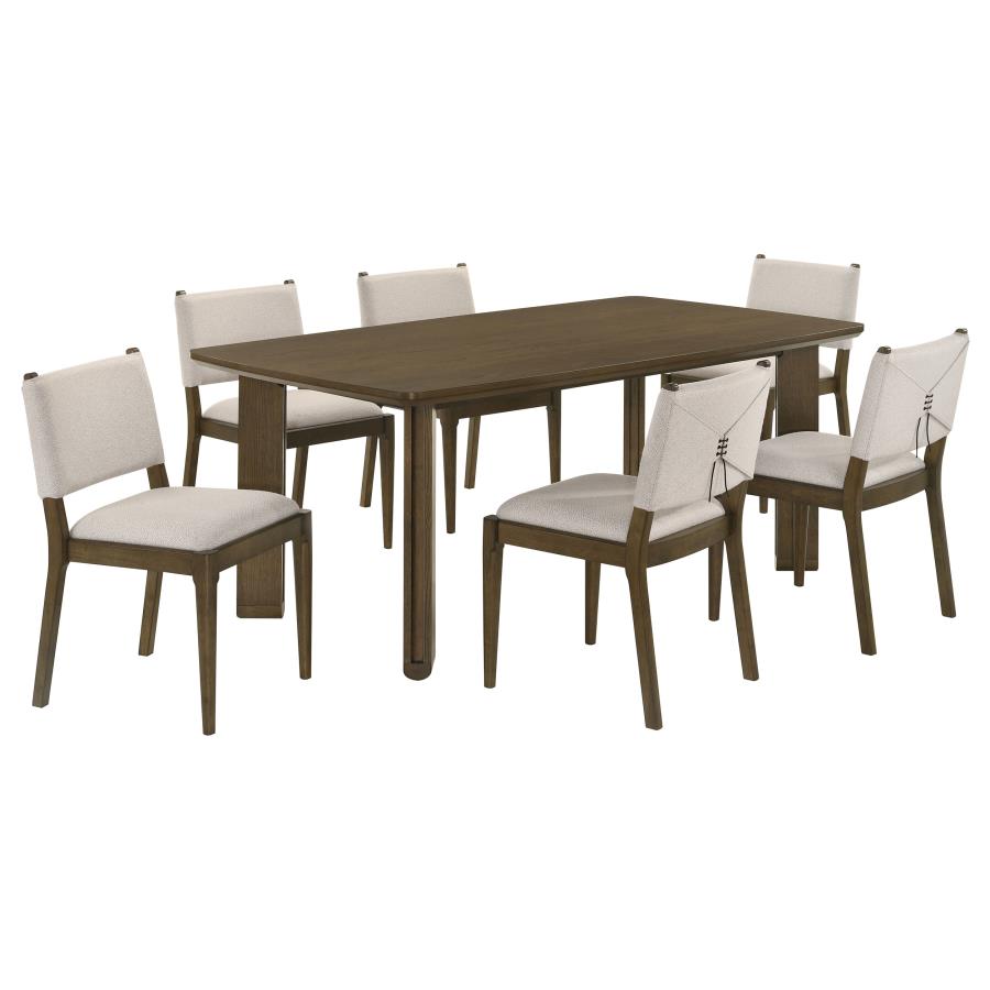Ottowa 7-piece Rectangular Wood Dining Room Table Set Brown view 2
