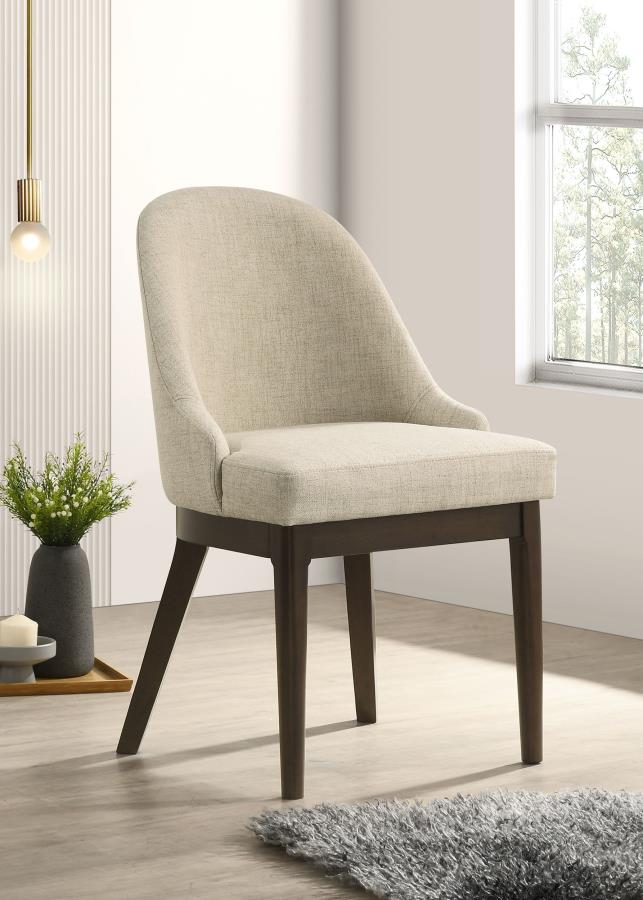 Reseda Upholstered Dining Side Chair Beige (Set of 2) view 2