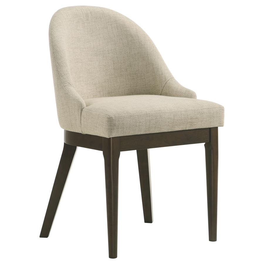 Reseda Upholstered Dining Side Chair Beige (Set of 2) view 3