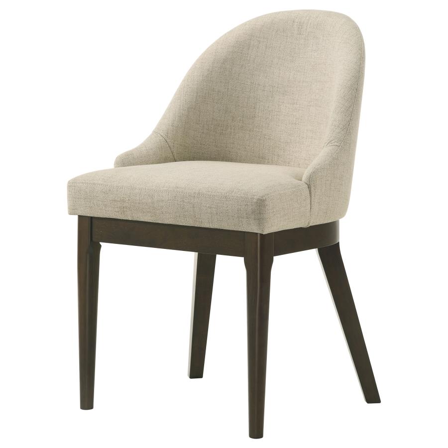 Reseda Upholstered Dining Side Chair Beige (Set of 2) view 5