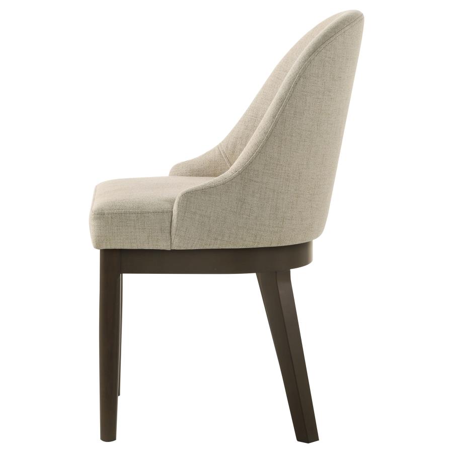 Reseda Upholstered Dining Side Chair Beige (Set of 2) view 6