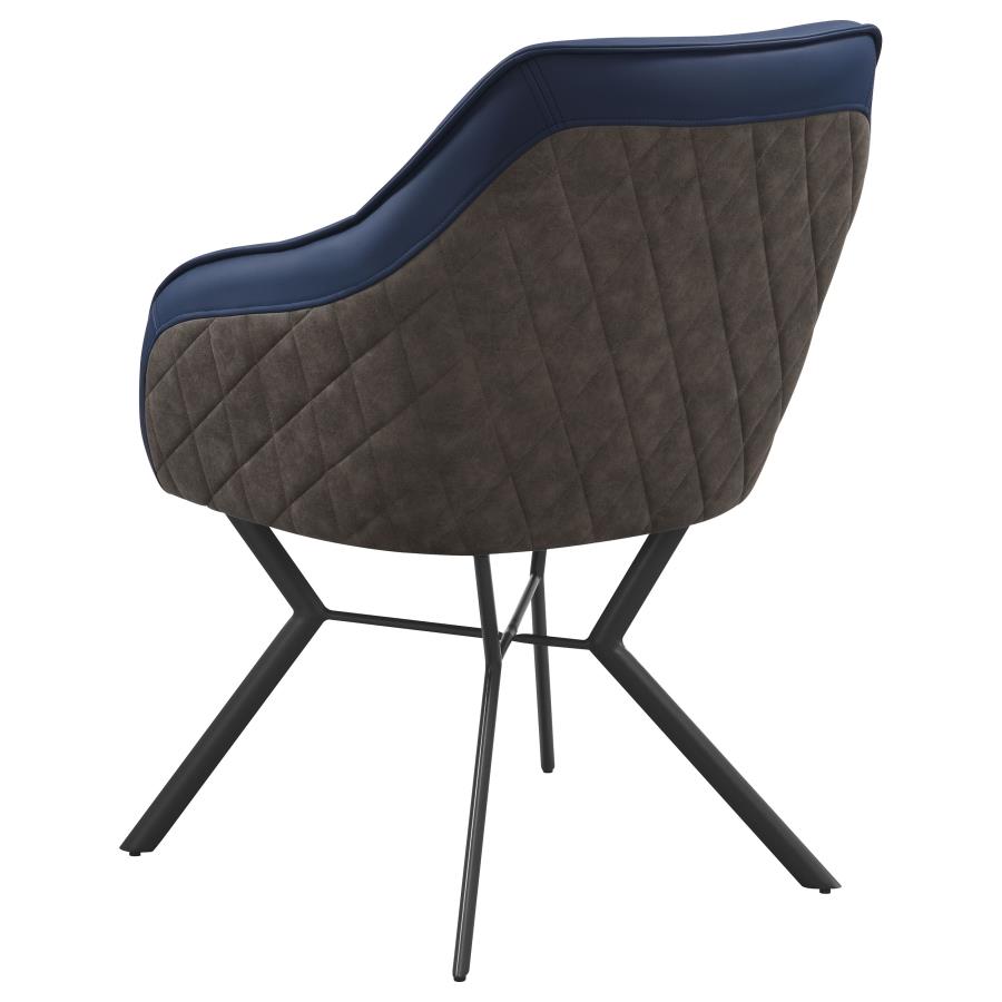 Mayer Upholstered Dining Arm Chair Blue and Brown (Set of 2) view 7