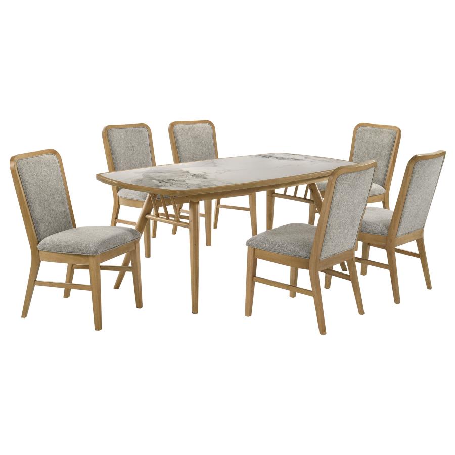 Croyden 7-piece Rectangular Dining Set Weathered Natural view 2