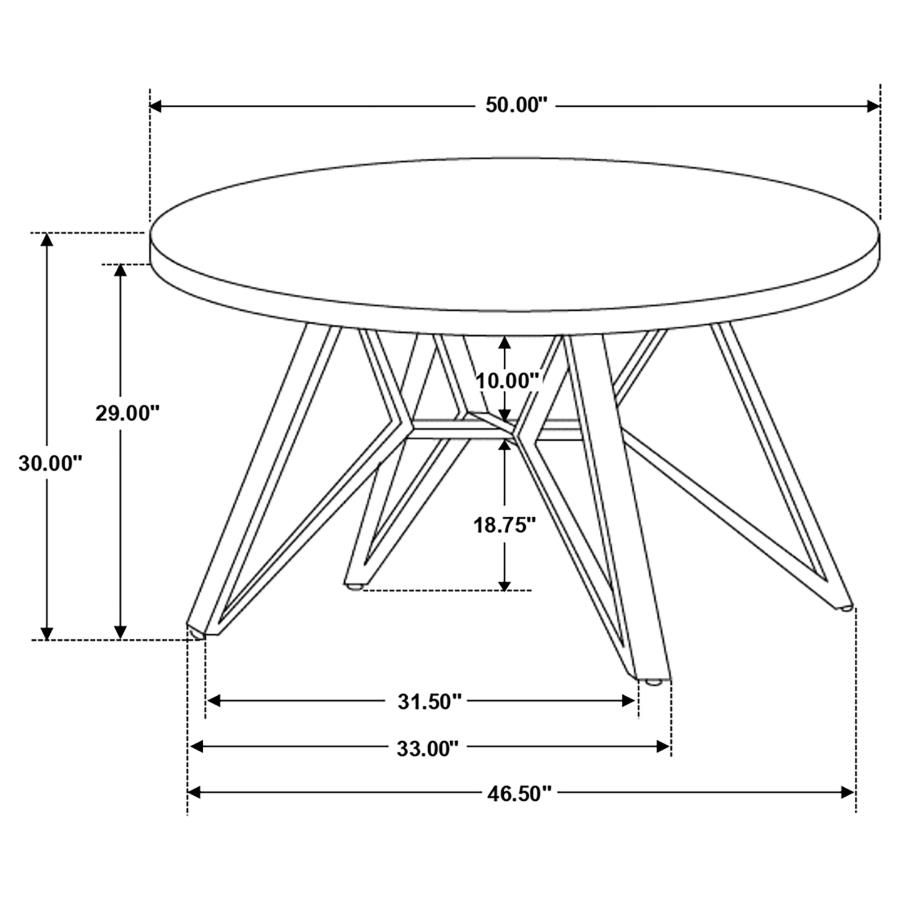 Neil Round 50-inch SmartTop Dining Table Gunmetal view 6