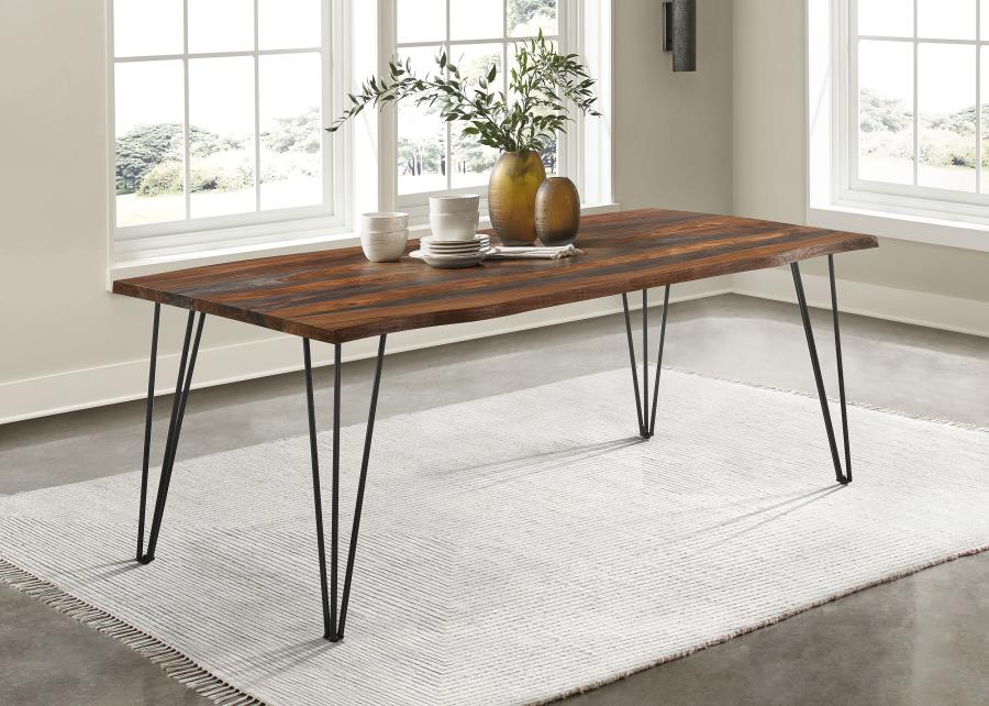 Neve 80-inch Live Edge Dining Table Grey Sheesham view 2