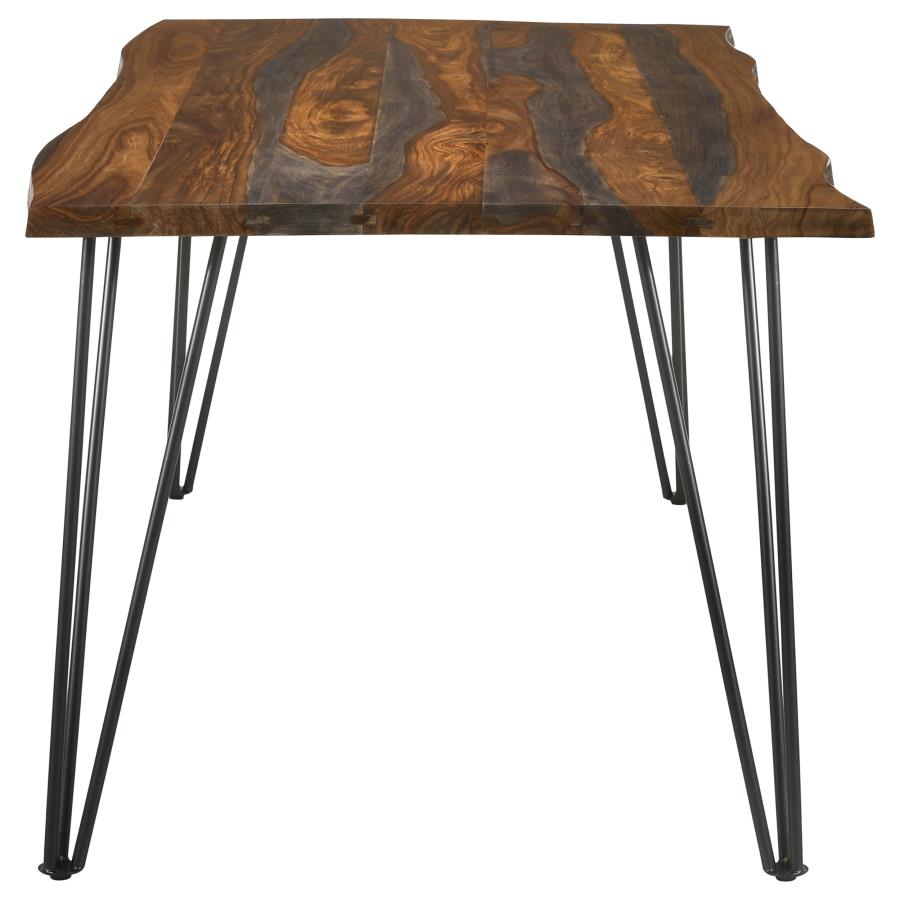 Neve 80-inch Live Edge Dining Table Grey Sheesham view 4