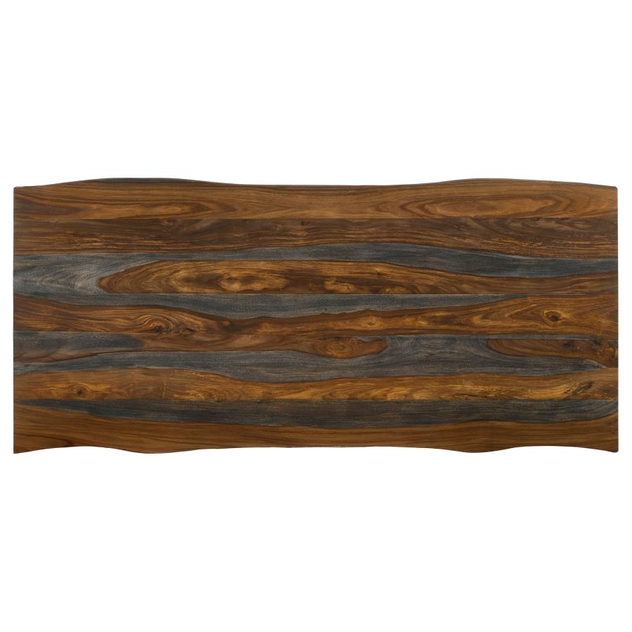 Neve 80-inch Live Edge Dining Table Grey Sheesham view 5