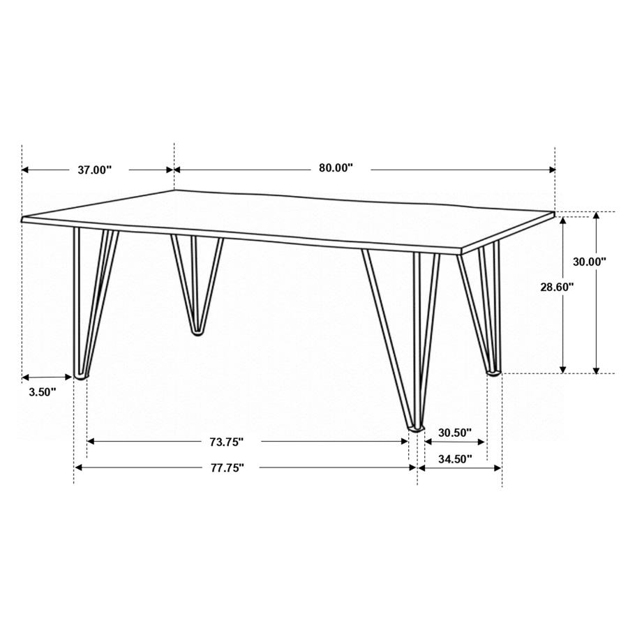 Neve 80-inch Live Edge Dining Table Grey Sheesham view 7