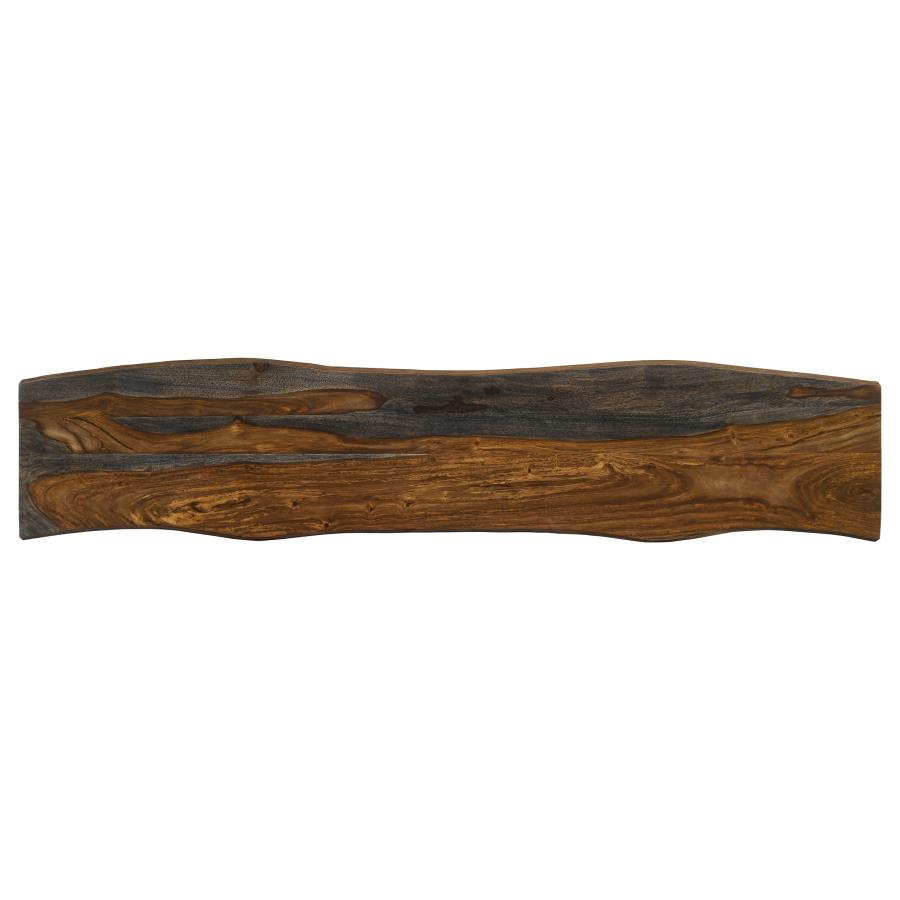 Neve Live Edge Wood Dining Bench Hairpin Legs Grey Sheesham view 5