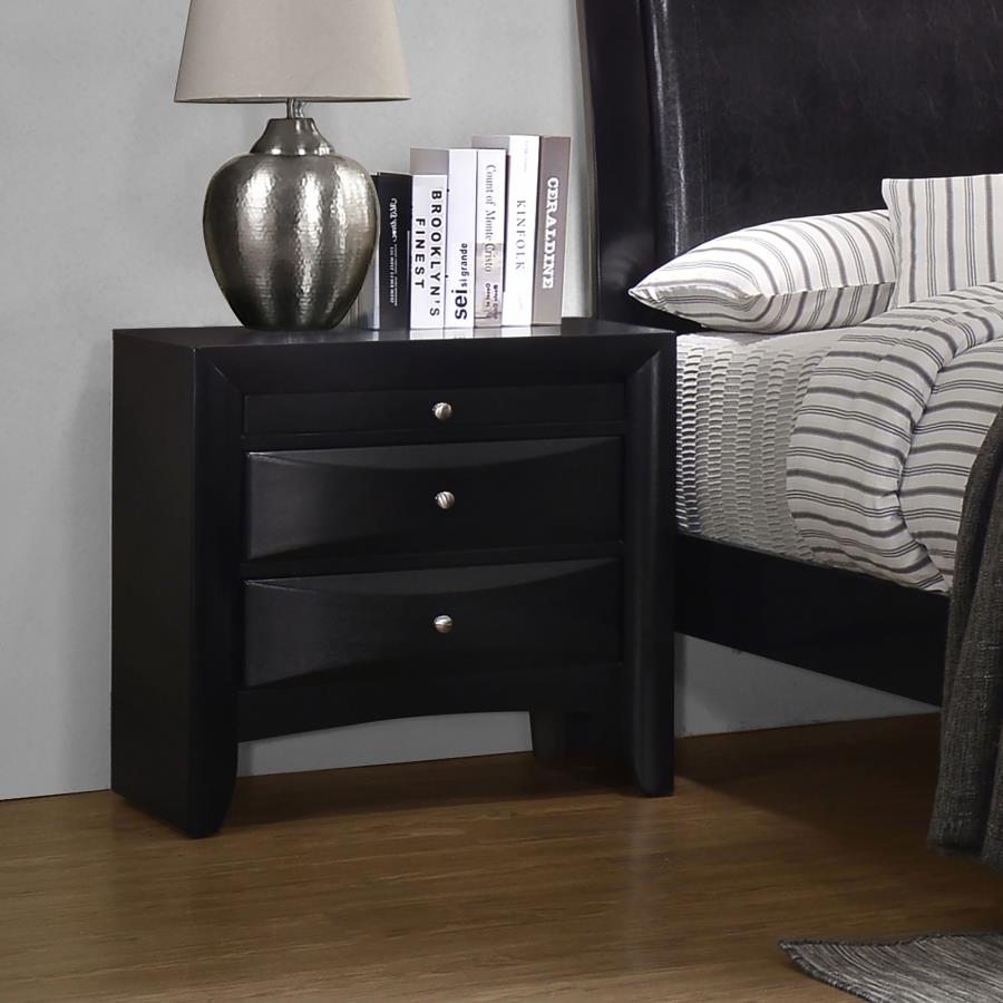 Briana 2-drawer Nightstand Black view 2