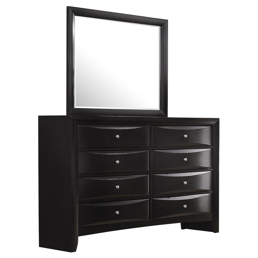 Briana 8-drawer Dresser with Mirror Black — Bedroom Furniture
