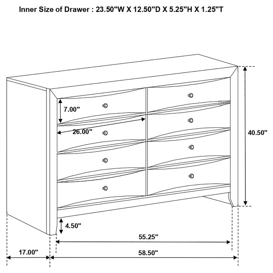 Briana 8-drawer Dresser Black view 4