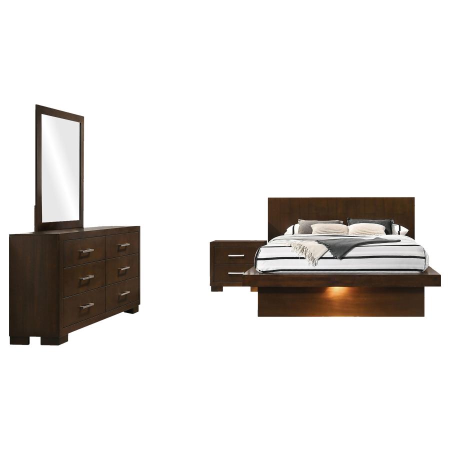 Jessica 4-piece Eastern King LED Bedroom Set Cappuccino view 2