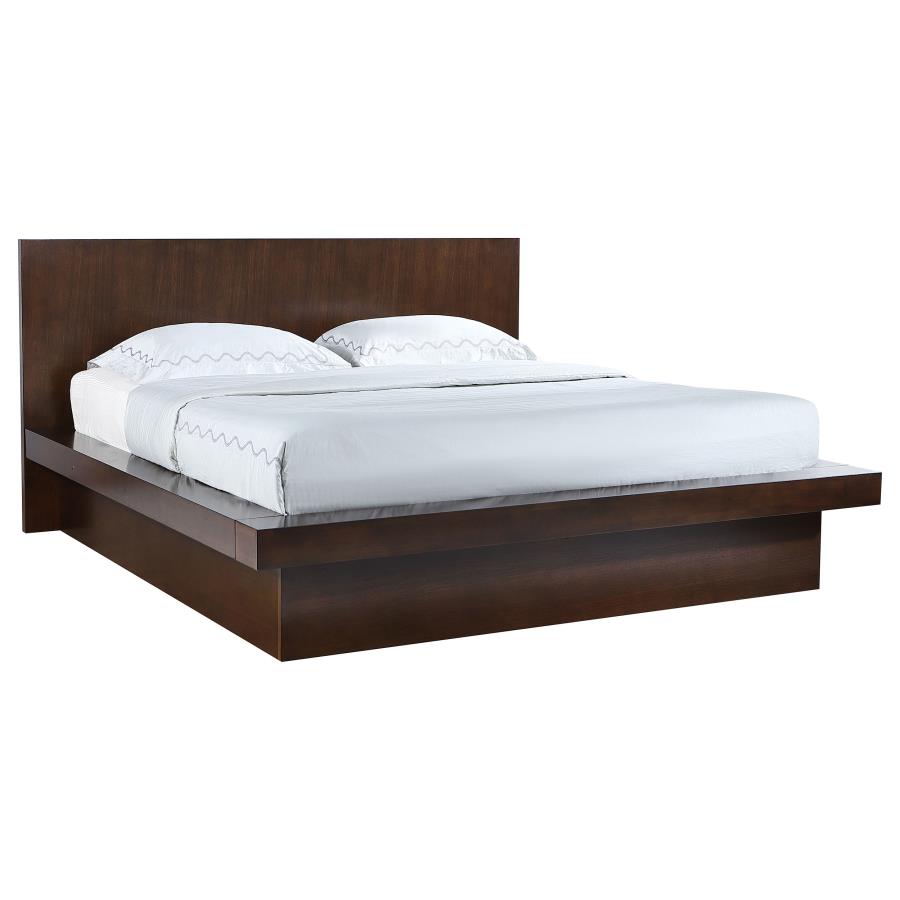 Jessica Wood Eastern King LED Panel Bed Cappuccino view 3