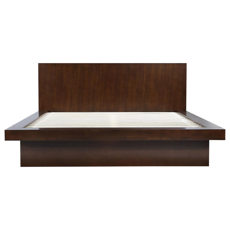Jessica Wood Eastern King LED Panel Bed Cappuccino view 4