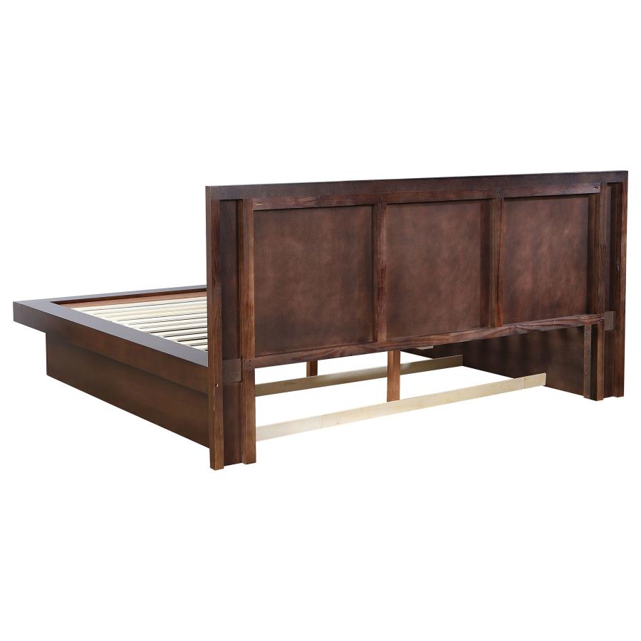 Jessica Wood Eastern King LED Panel Bed Cappuccino view 5