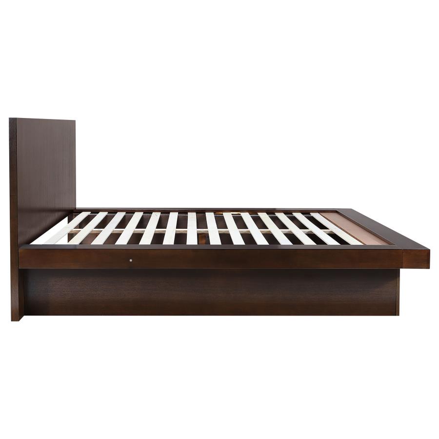 Jessica Wood Eastern King LED Panel Bed Cappuccino view 6