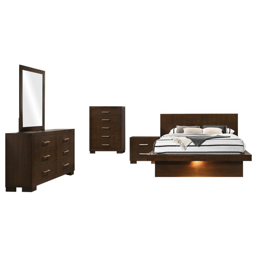 Jessica 5-piece Queen LED Bedroom Set Cappuccino view 2