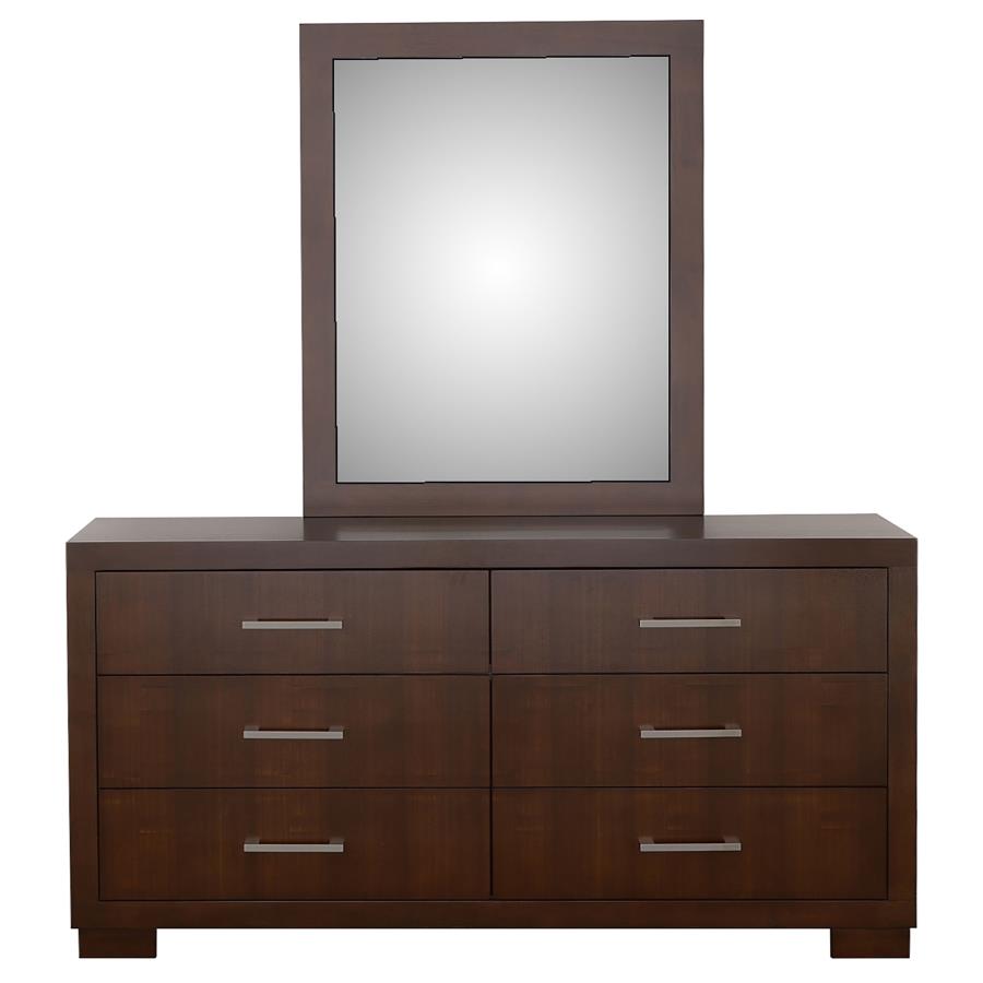Jessica 6-drawer Dresser with Mirror Cappuccino view 3