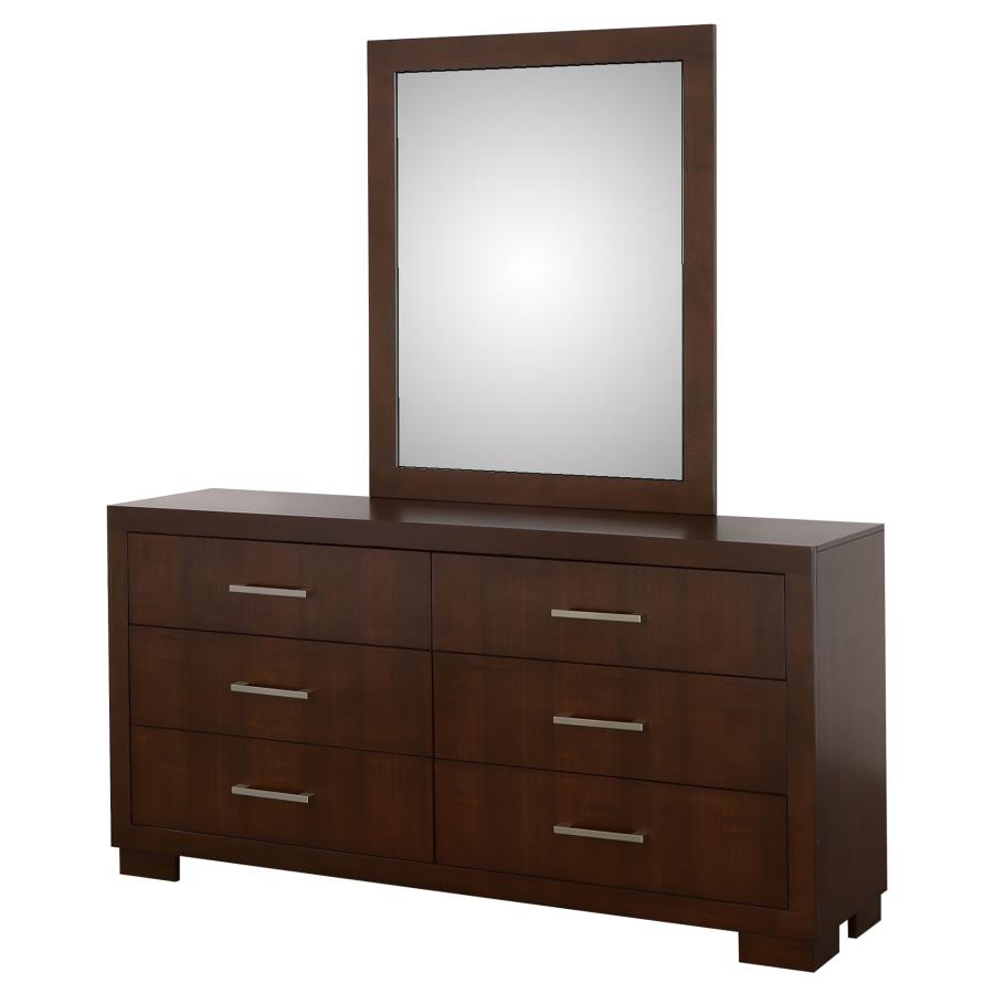 Jessica 6-drawer Dresser with Mirror Cappuccino view 4