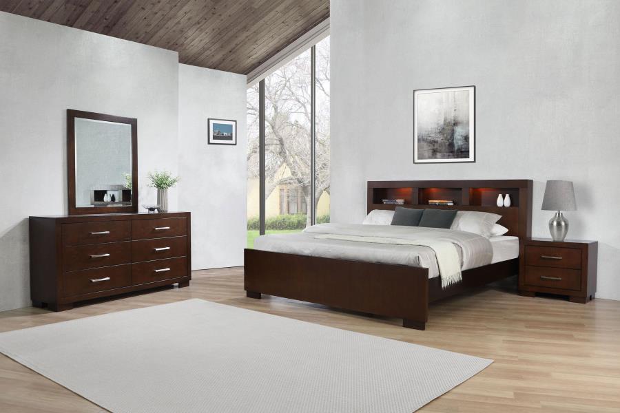 Jessica 4-piece Eastern King Bedroom Set Cappuccino