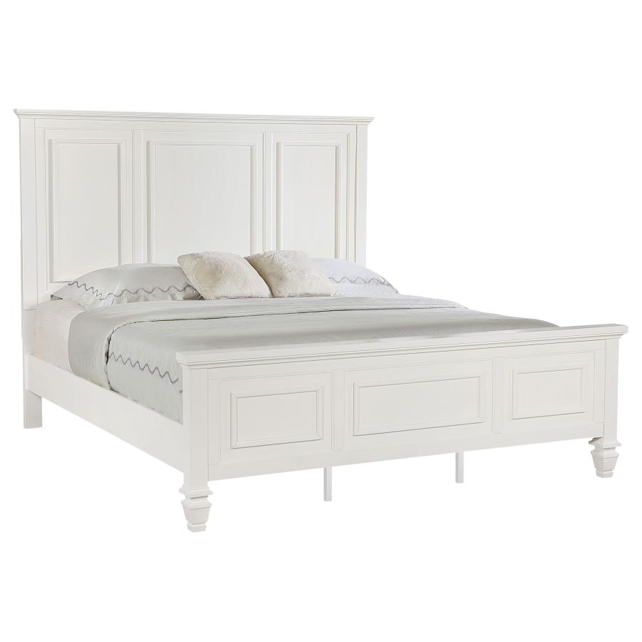 Sandy Beach 63-inch Eastern King Wood Panel Bed Cream White view 3