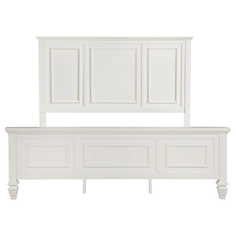 Sandy Beach 63-inch Eastern King Wood Panel Bed Cream White view 4