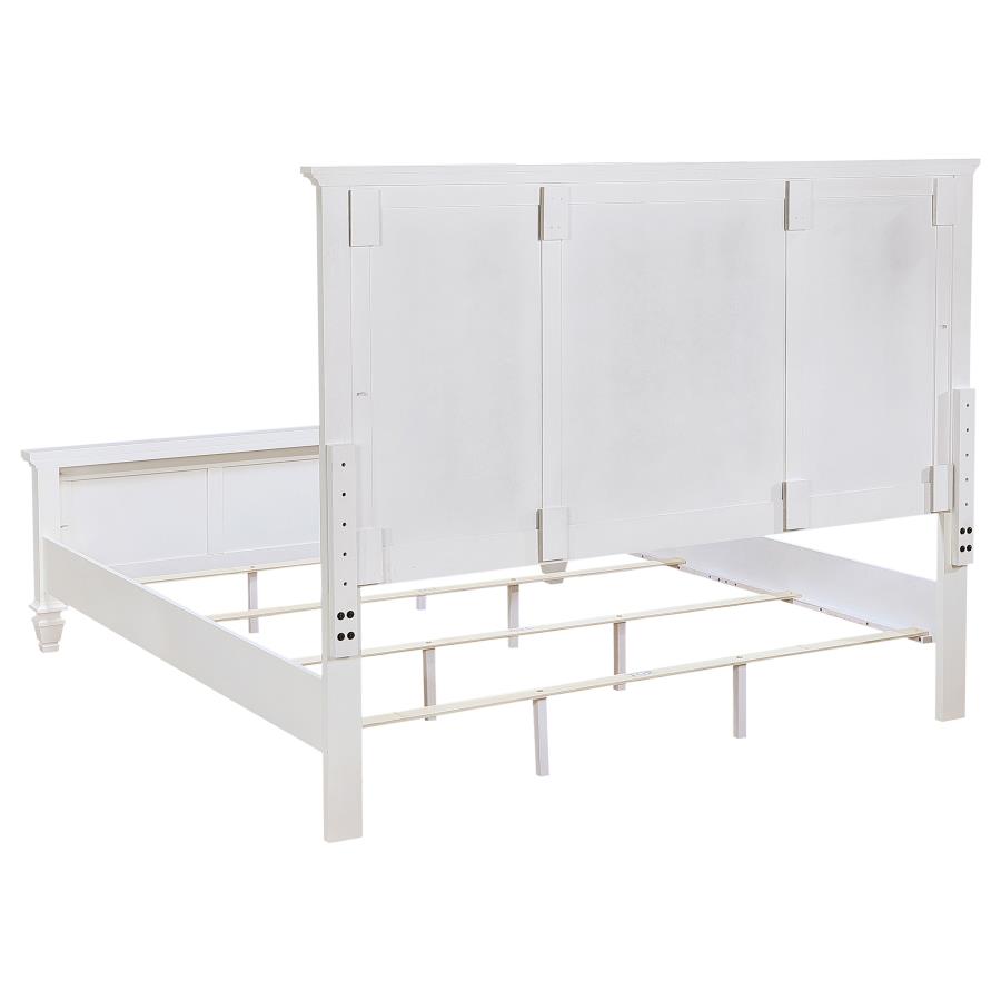Sandy Beach 63-inch Eastern King Wood Panel Bed Cream White view 5