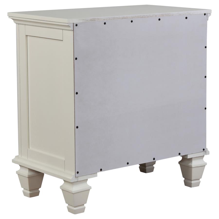 Sandy Beach 3-drawer Nightstand Cream White view 6