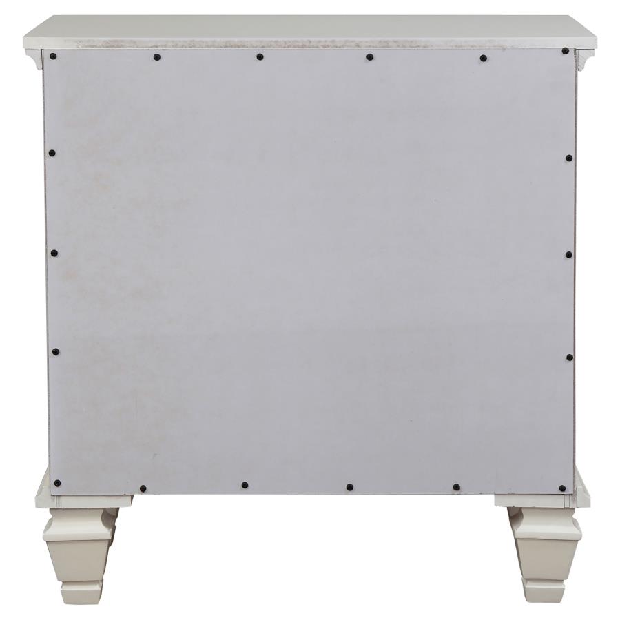 Sandy Beach 3-drawer Nightstand Cream White view 7