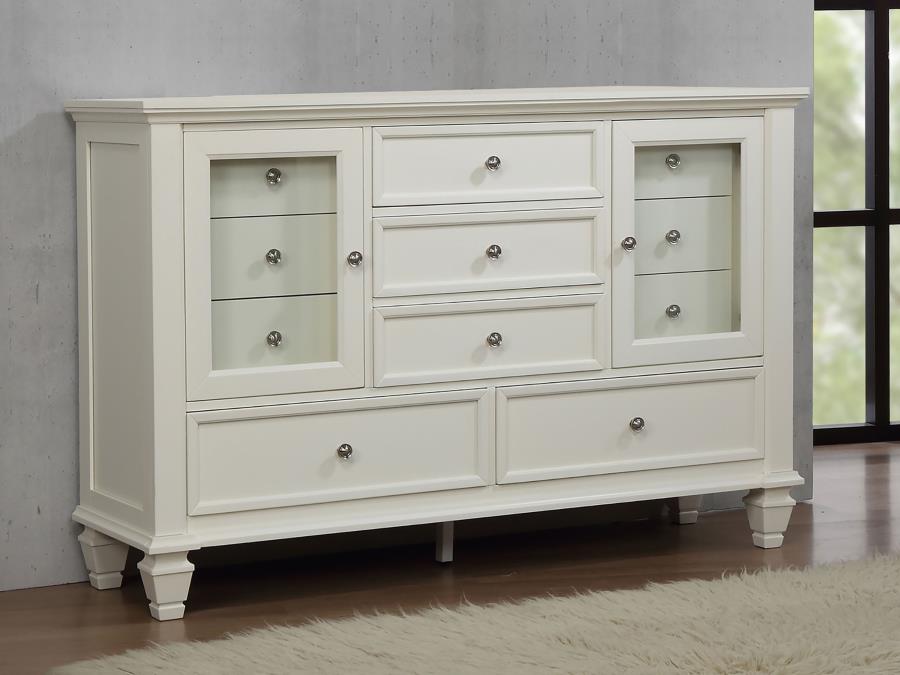 Sandy Beach 11-drawer Dresser Cream White view 2