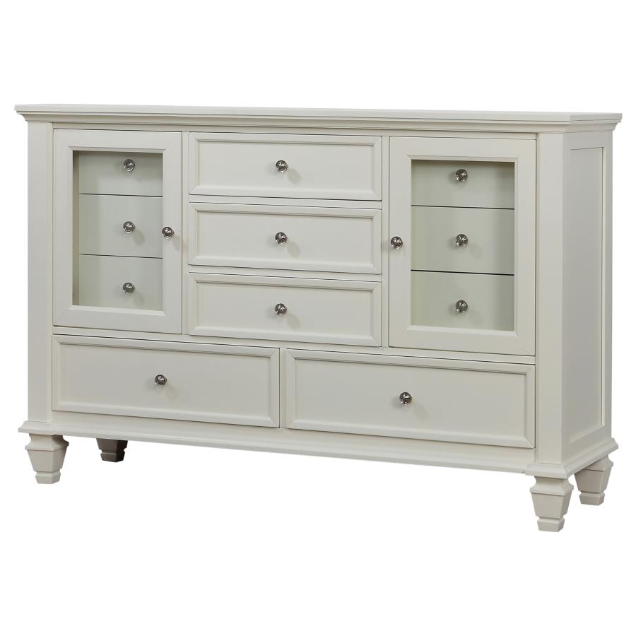 Sandy Beach 11-drawer Dresser Cream White view 4
