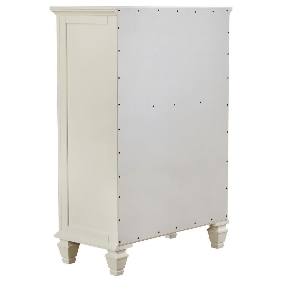 Sandy Beach 5-drawer Bedroom Chest Cream White view 6