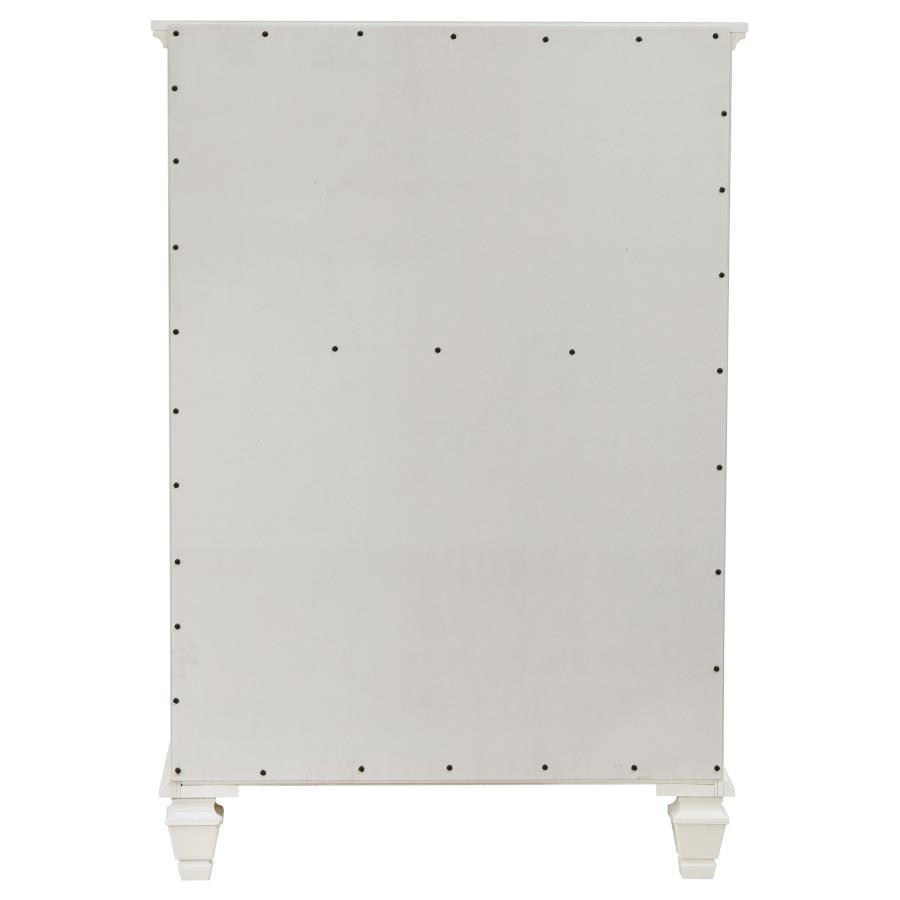 Sandy Beach 5-drawer Bedroom Chest Cream White view 7
