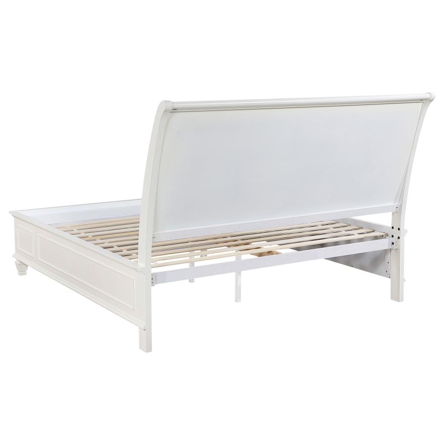 Sandy Beach Wood Eastern King Storage Panel Bed Cream White view 5