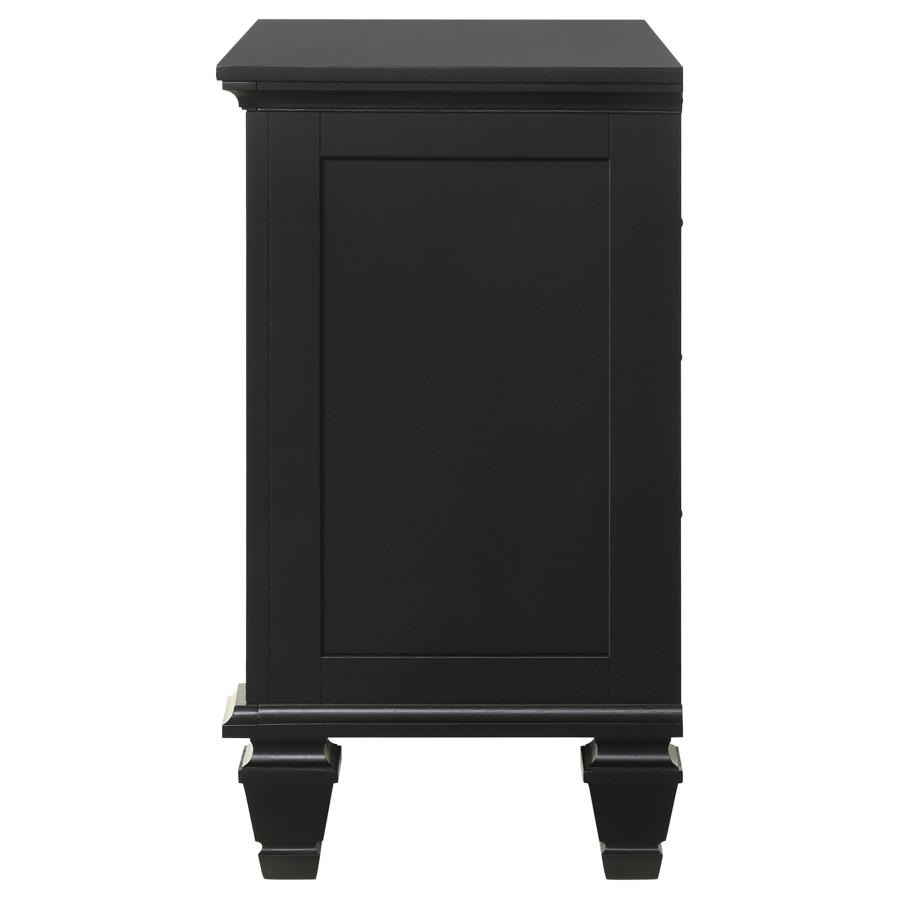 Sandy Beach 3-drawer Nightstand Black view 6