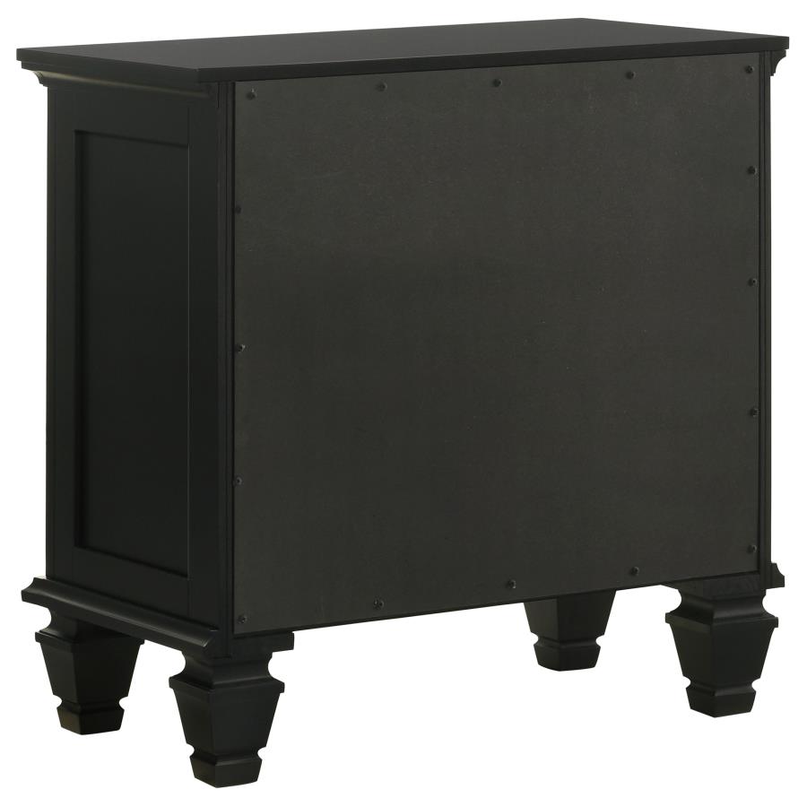 Sandy Beach 3-drawer Nightstand Black view 7